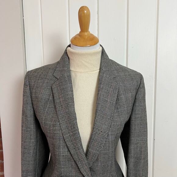 Vintage 70s Regent for Wallachs Wool Glen Plaid Double Breasted Blazer Womens 10 - Picture 3 of 10